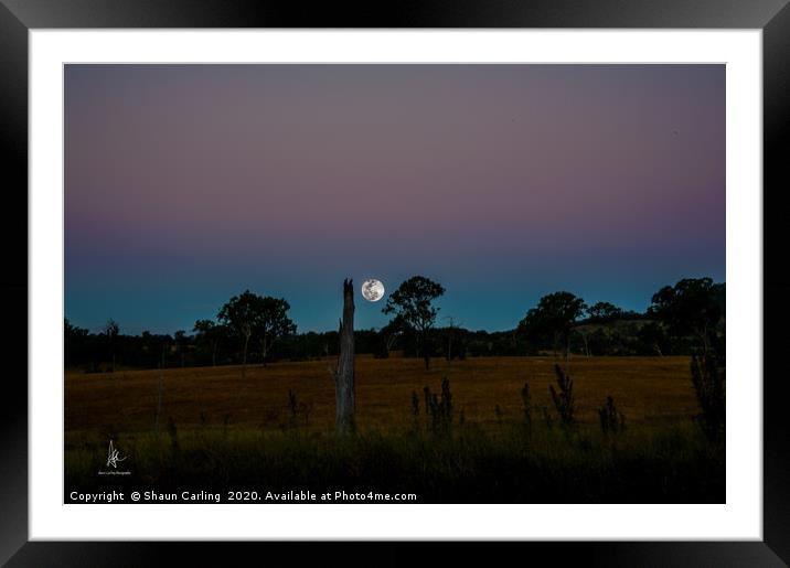Moonrise Out At Boonah Framed Mounted Print by Shaun Carling
