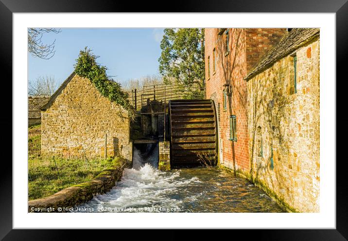 The Old Mill Lower Slaughter in February Framed Mounted Print by Nick Jenkins