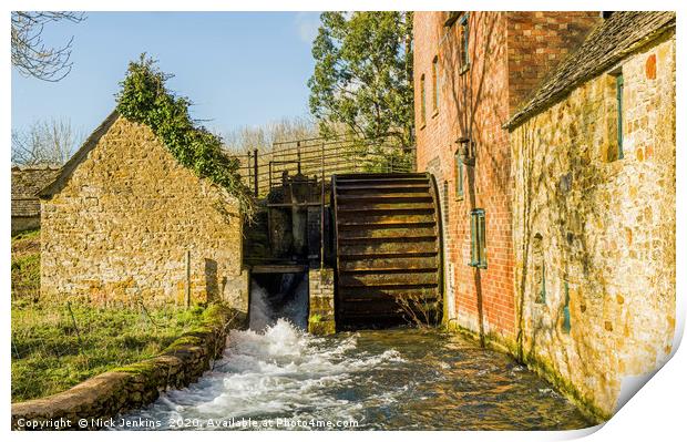 The Old Mill Lower Slaughter in February Print by Nick Jenkins