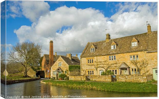 The Old Mill and Cottages Lower Slaughter Canvas Print by Nick Jenkins
