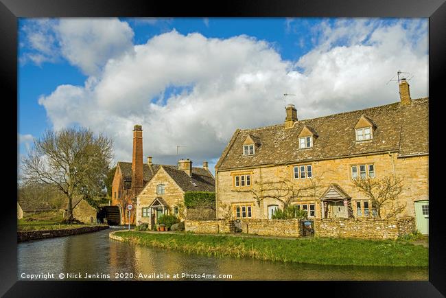 The Old Mill and Cottages Lower Slaughter Framed Print by Nick Jenkins