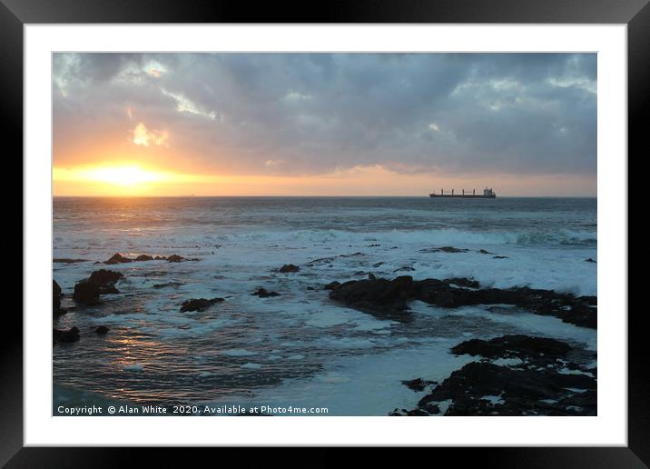 Stormt sunset Framed Mounted Print by Alan White