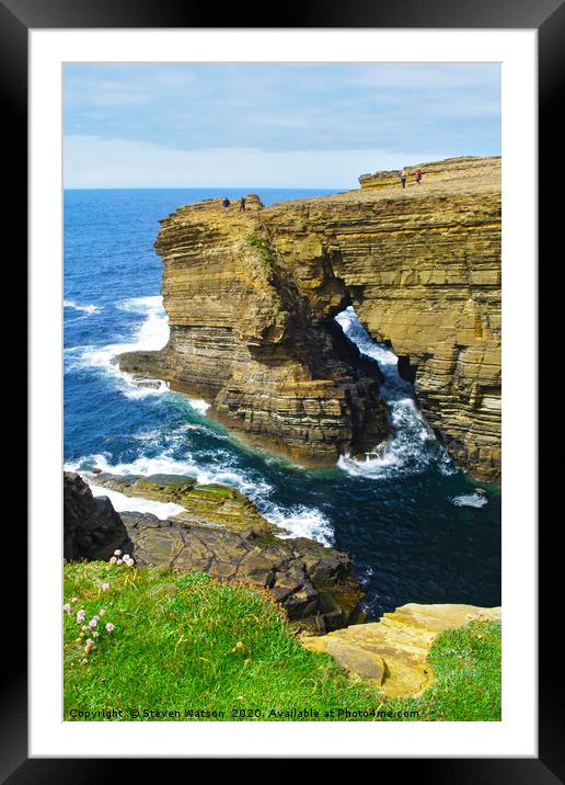 Yesnaby Cliffs Framed Mounted Print by Steven Watson