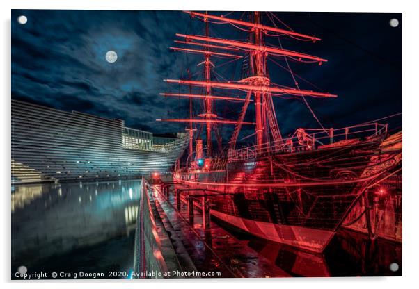 RRS Discovery Ship Dundee Acrylic by Craig Doogan