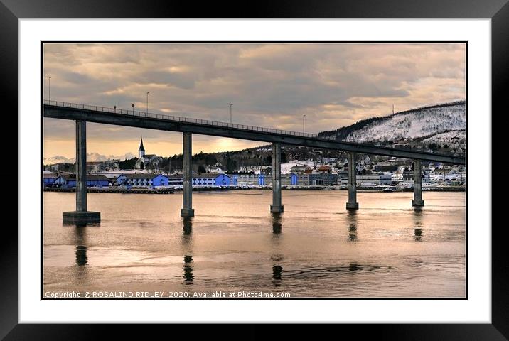 "Through the bridge to Sortland" Framed Mounted Print by ROS RIDLEY