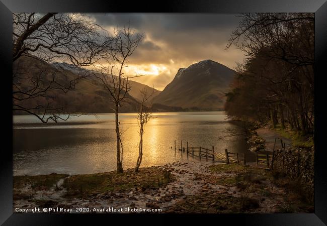 First light on Buttermere Framed Print by Phil Reay