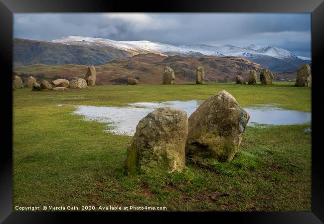 Castlerigg Stone Circle Framed Print by Marcia Reay