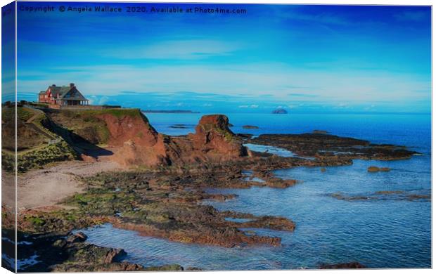 House on Dunbar cliff tops Canvas Print by Angela Wallace