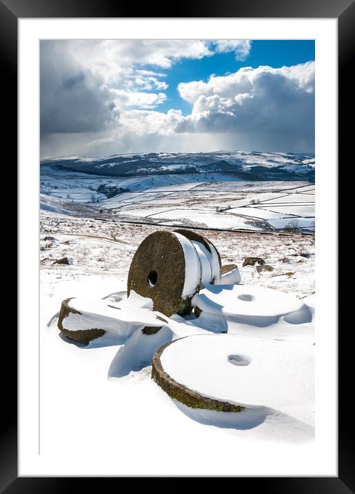 Stones on Stanage Edge, Peak District Framed Mounted Print by Andrew Kearton