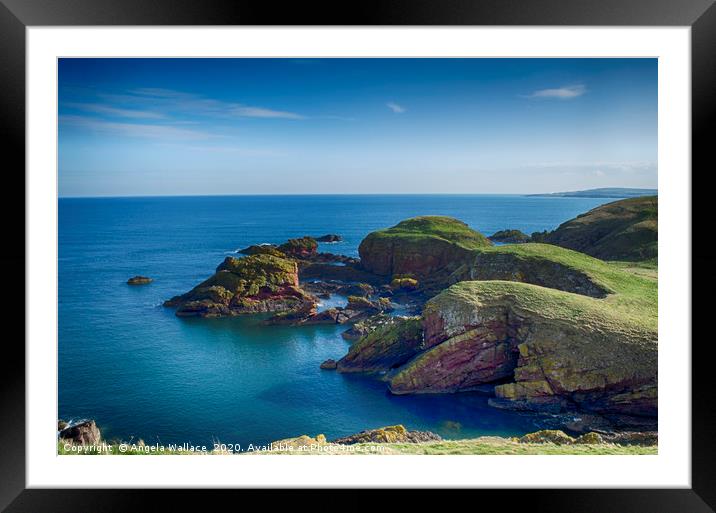 Cliff tops at St Abbs Scotland Framed Mounted Print by Angela Wallace