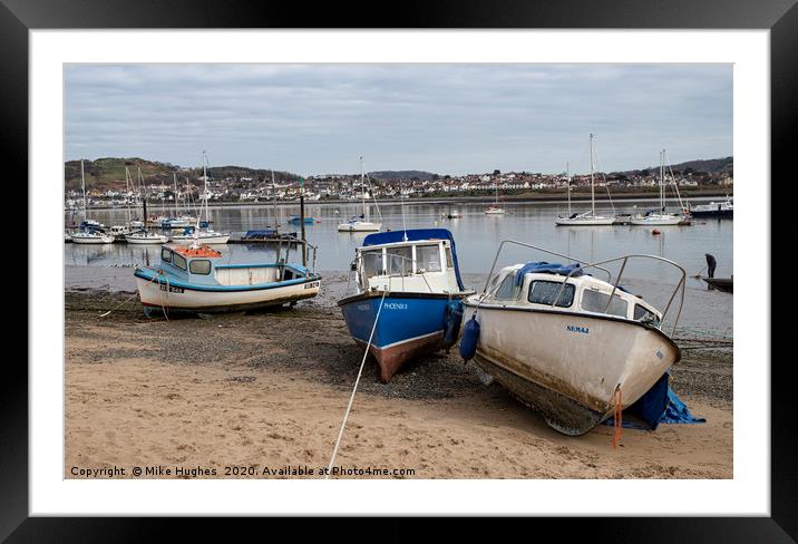 Boats in Conway Framed Mounted Print by Mike Hughes