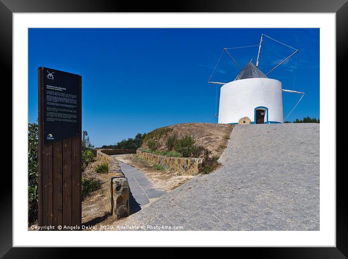 Odeceixe Windmill in Algarve Framed Mounted Print by Angelo DeVal