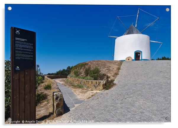 Odeceixe Windmill in Algarve Acrylic by Angelo DeVal