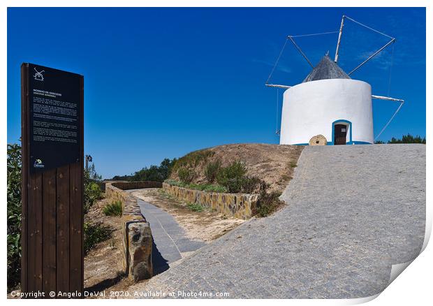Odeceixe Windmill in Algarve Print by Angelo DeVal