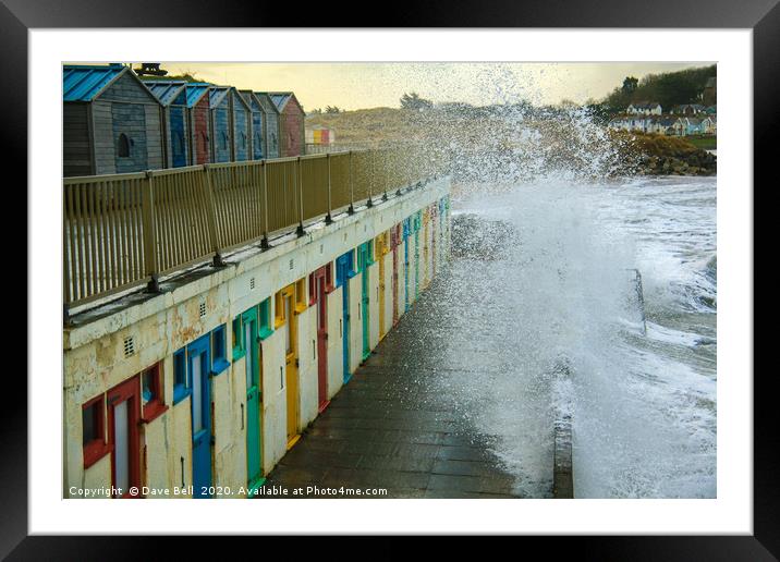 Rough sea sprays  Framed Mounted Print by Dave Bell
