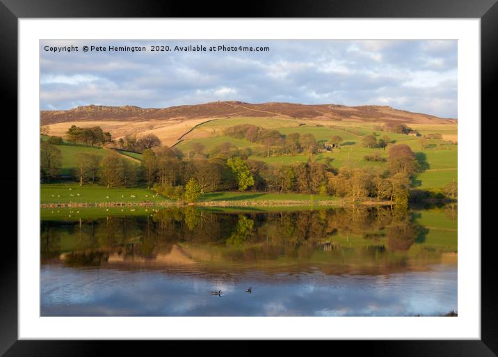 Ladybower, reflections and ripples Framed Mounted Print by Pete Hemington