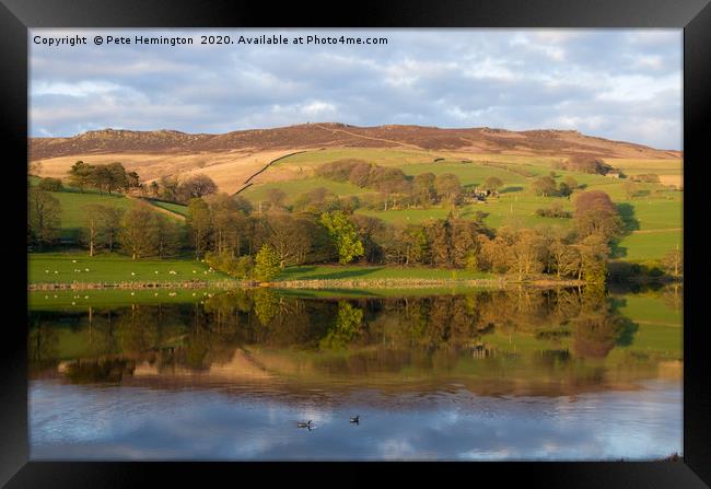 Ladybower, reflections and ripples Framed Print by Pete Hemington