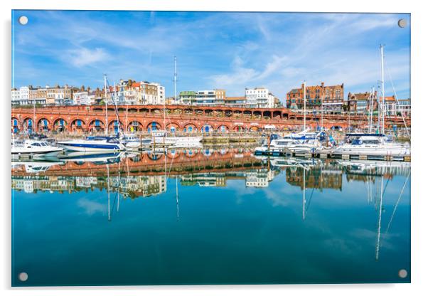 Ramsgate’s Royal Harbour Marina. Acrylic by Beata Aldridge