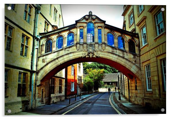 Hertford Bridge of Sighs Oxford England Acrylic by Andy Evans Photos