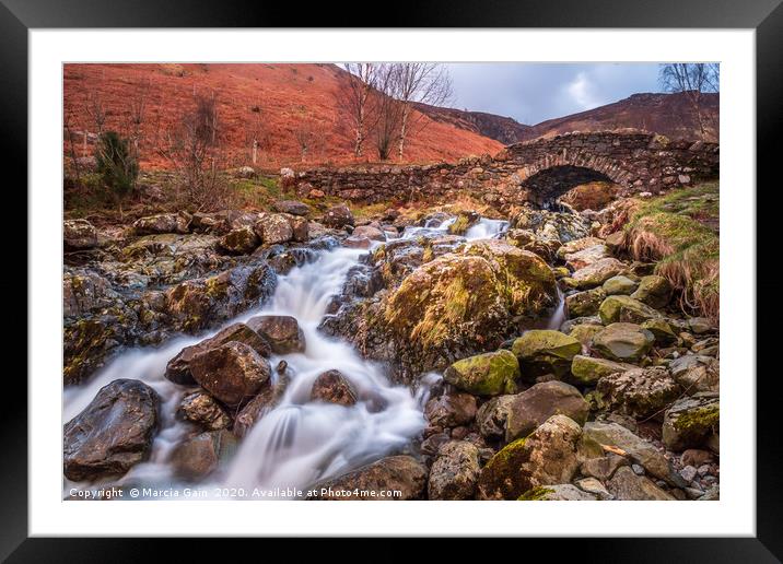 Ashness Bridge, Lake District Framed Mounted Print by Marcia Reay