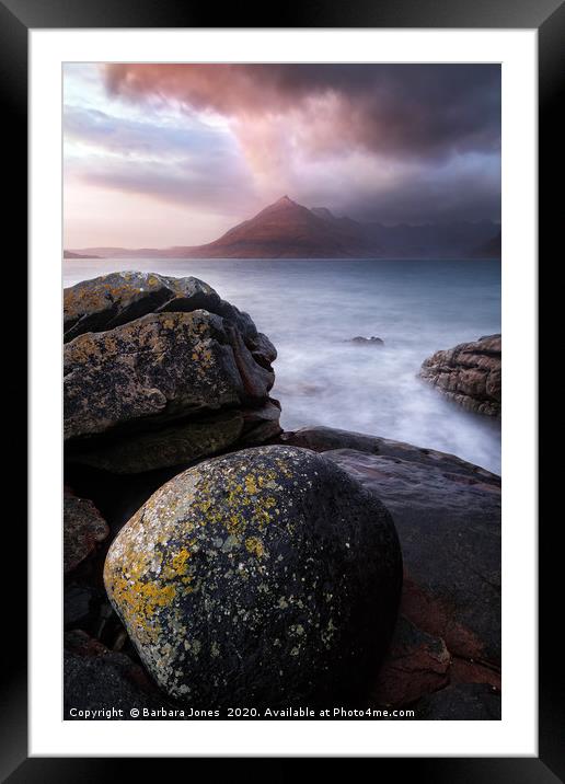 Skye Cuillin Sunset Elgol Skye Scotland Framed Mounted Print by Barbara Jones