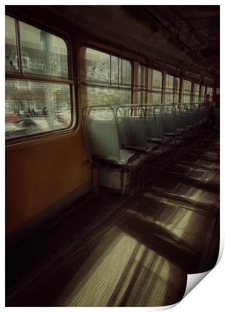 Old tram vagon Print by Larisa Siverina