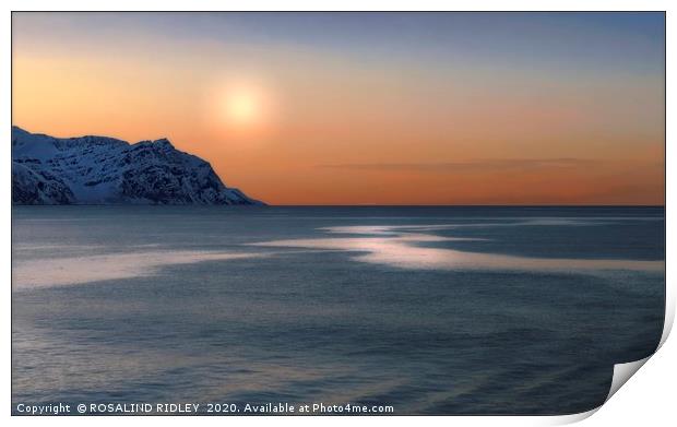 "Sun setting over an Arctic sea" Print by ROS RIDLEY