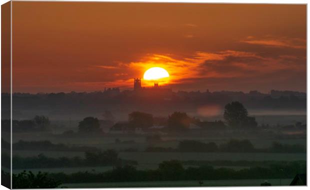 Sunrise over Ely, 14th May 2019 Canvas Print by Andrew Sharpe
