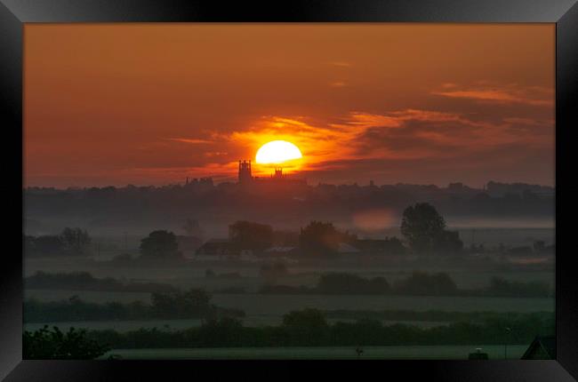 Sunrise over Ely, 14th May 2019 Framed Print by Andrew Sharpe