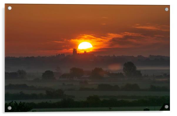 Sunrise over Ely, 14th May 2019 Acrylic by Andrew Sharpe