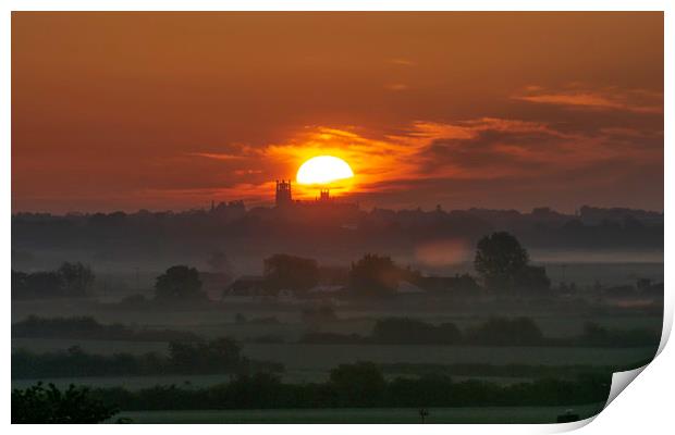 Sunrise over Ely, 14th May 2019 Print by Andrew Sharpe