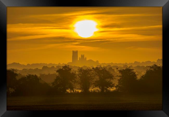 Sunrise over Ely Cathedral, 11th September 2016 Framed Print by Andrew Sharpe