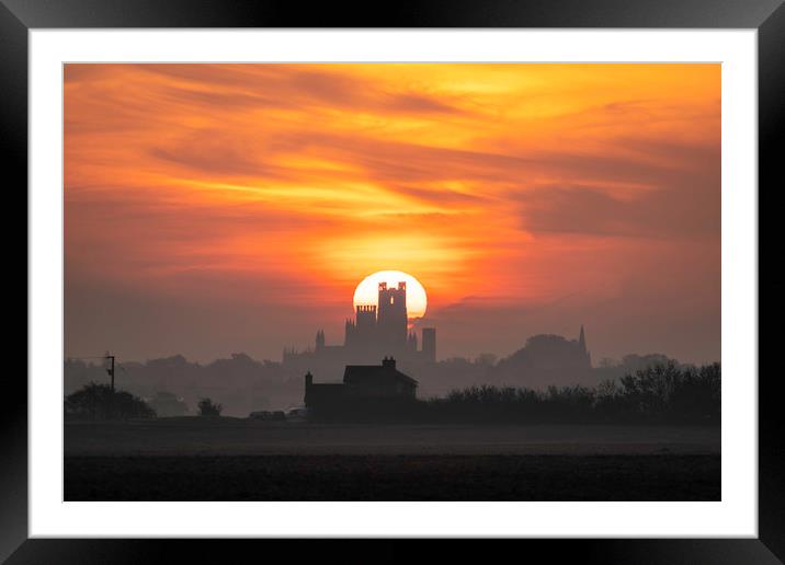 Dawn over Ely, Cambridgshire Framed Mounted Print by Andrew Sharpe