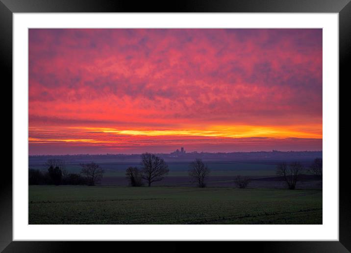 Dawn over Ely, 29th December 2019  Framed Mounted Print by Andrew Sharpe