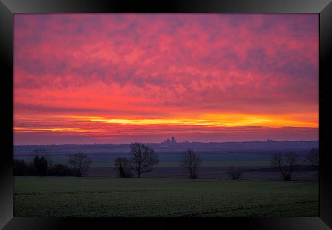 Dawn over Ely, 29th December 2019  Framed Print by Andrew Sharpe