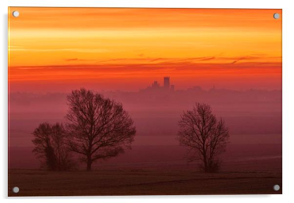Dawn over Ely, 5th December 2019 Acrylic by Andrew Sharpe
