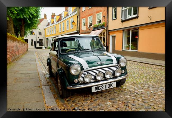 Mini Cooper Framed Print by Edward Laxton