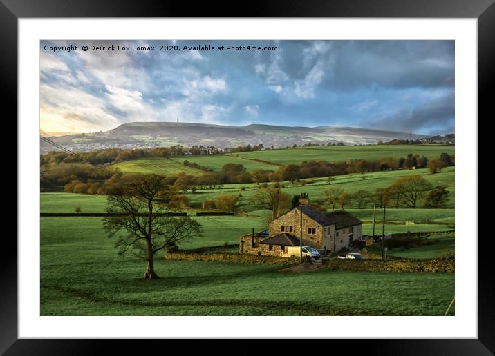 Holcombe hill Ramsbottom Framed Mounted Print by Derrick Fox Lomax