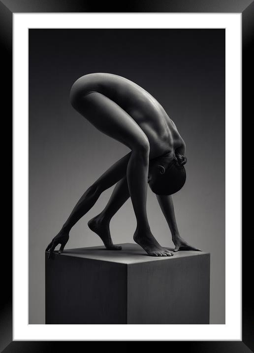 Nude woman fine art 17 Framed Mounted Print by Johan Swanepoel