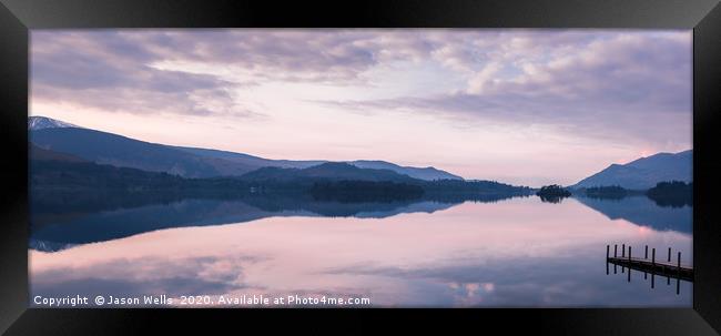 Dusk over Derwent Water Framed Print by Jason Wells