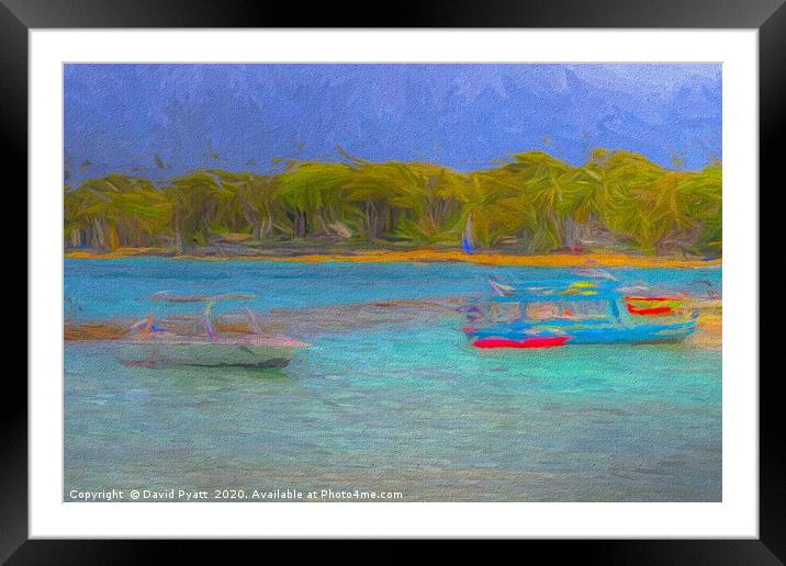 Barbados Beach Art Framed Mounted Print by David Pyatt