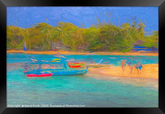 Barbados Beach Summer Art Framed Print by David Pyatt