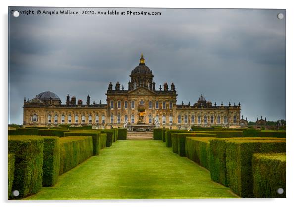 Castle Howard with  gardens Acrylic by Angela Wallace