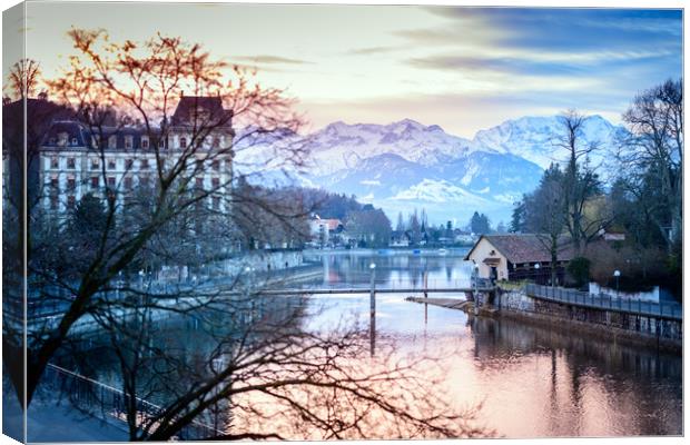 Thun in the Morning Canvas Print by Svetlana Sewell