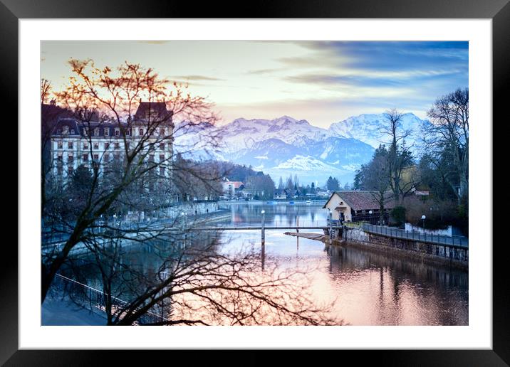 Thun in the Morning Framed Mounted Print by Svetlana Sewell