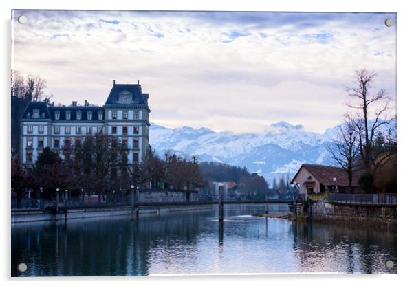 Thun in the Morning Acrylic by Svetlana Sewell