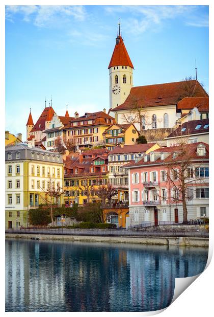 Town Thun in Switzerland Print by Svetlana Sewell