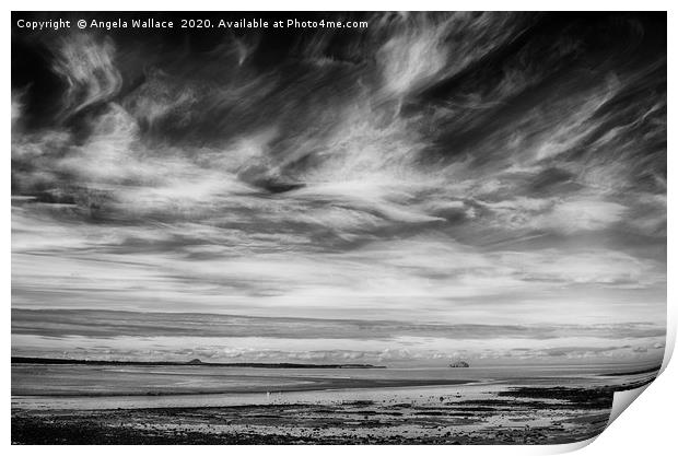 Belhaven Bay and Bass Rock Print by Angela Wallace