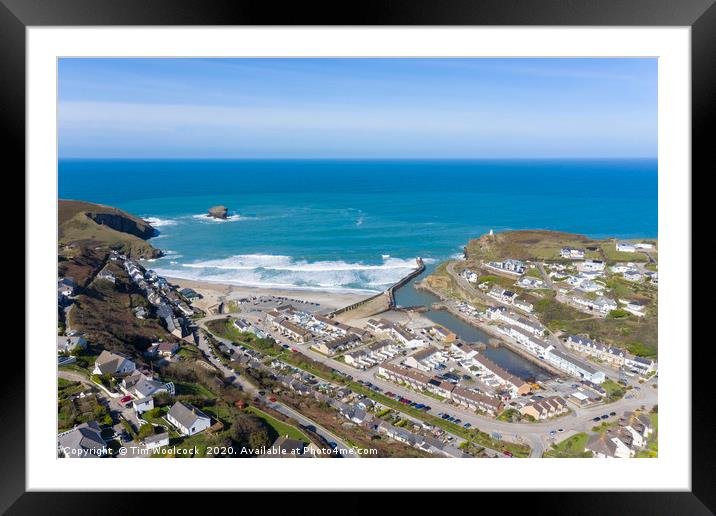 Aerial Photograph of Portreath, Cornwall, England Framed Mounted Print by Tim Woolcock