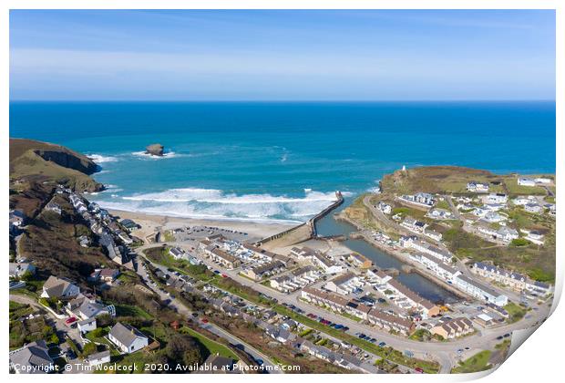 Aerial Photograph of Portreath, Cornwall, England Print by Tim Woolcock